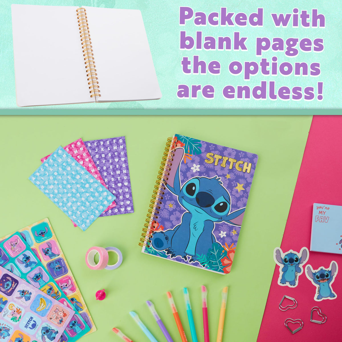Get Trend Disney Stitch journal kit pens set for bright, long-lasting color.