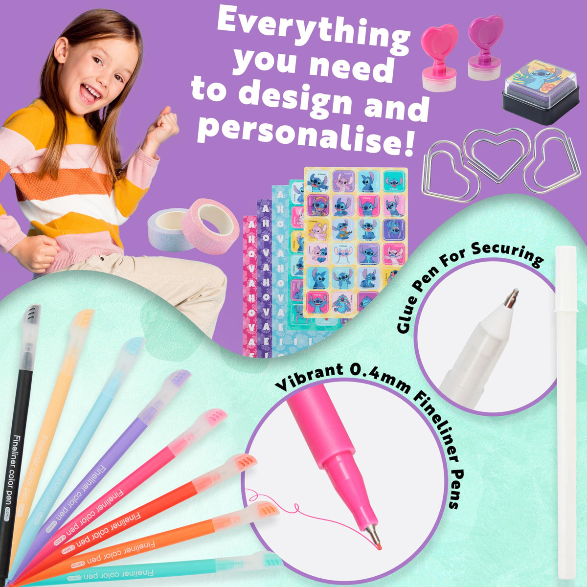 Get Trend Disney Stitch journal kit stickers for creative decoration.