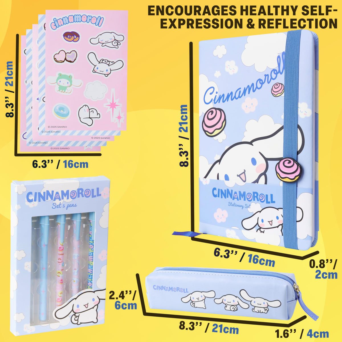 Get Trend Hello Kitty Cinnamoroll notebook open shows blue accents.