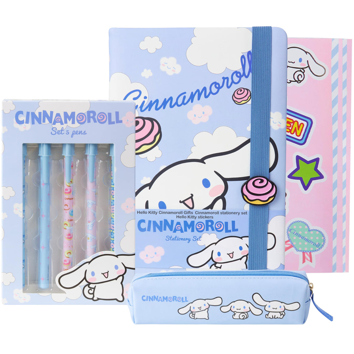 Get Trend Hello Kitty Cinnamoroll notebook in blue for journaling and note-taking.