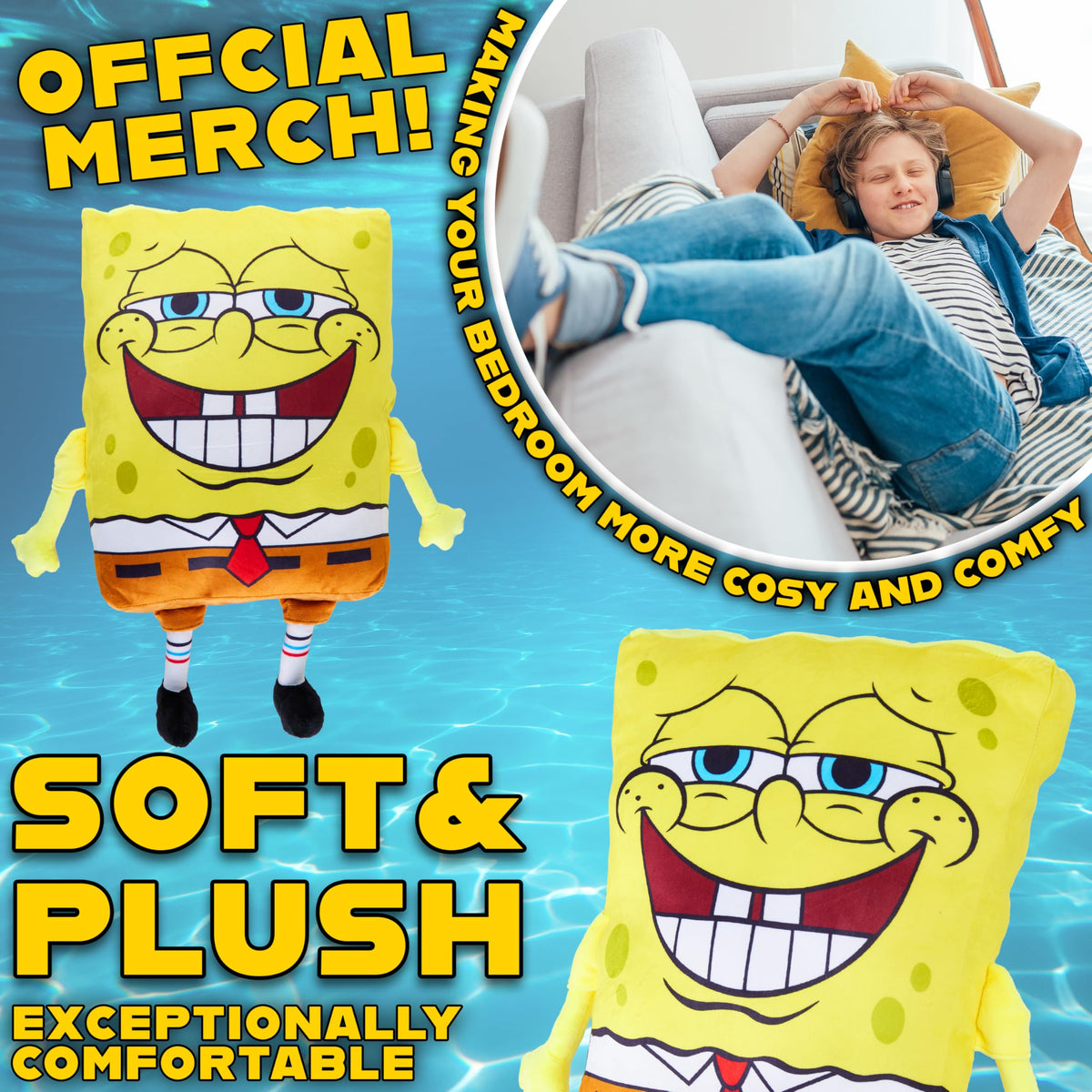 Get Trend SpongeBob plush pillow gift packaging, ready to delight kids.