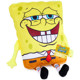 Get Trend SpongeBob plush pillow yellow face, soft decor accent for cozy rooms.