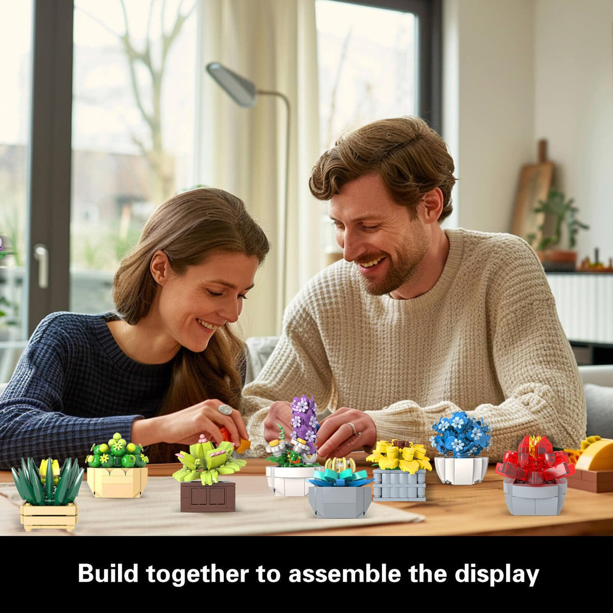 GEVINST Succulents Set side view, enhances office spaces with vivid color