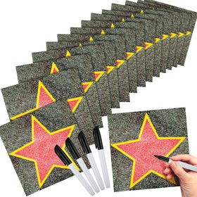 Geyee star stickers on red carpet 28cm, durable and easy to apply for party decor.