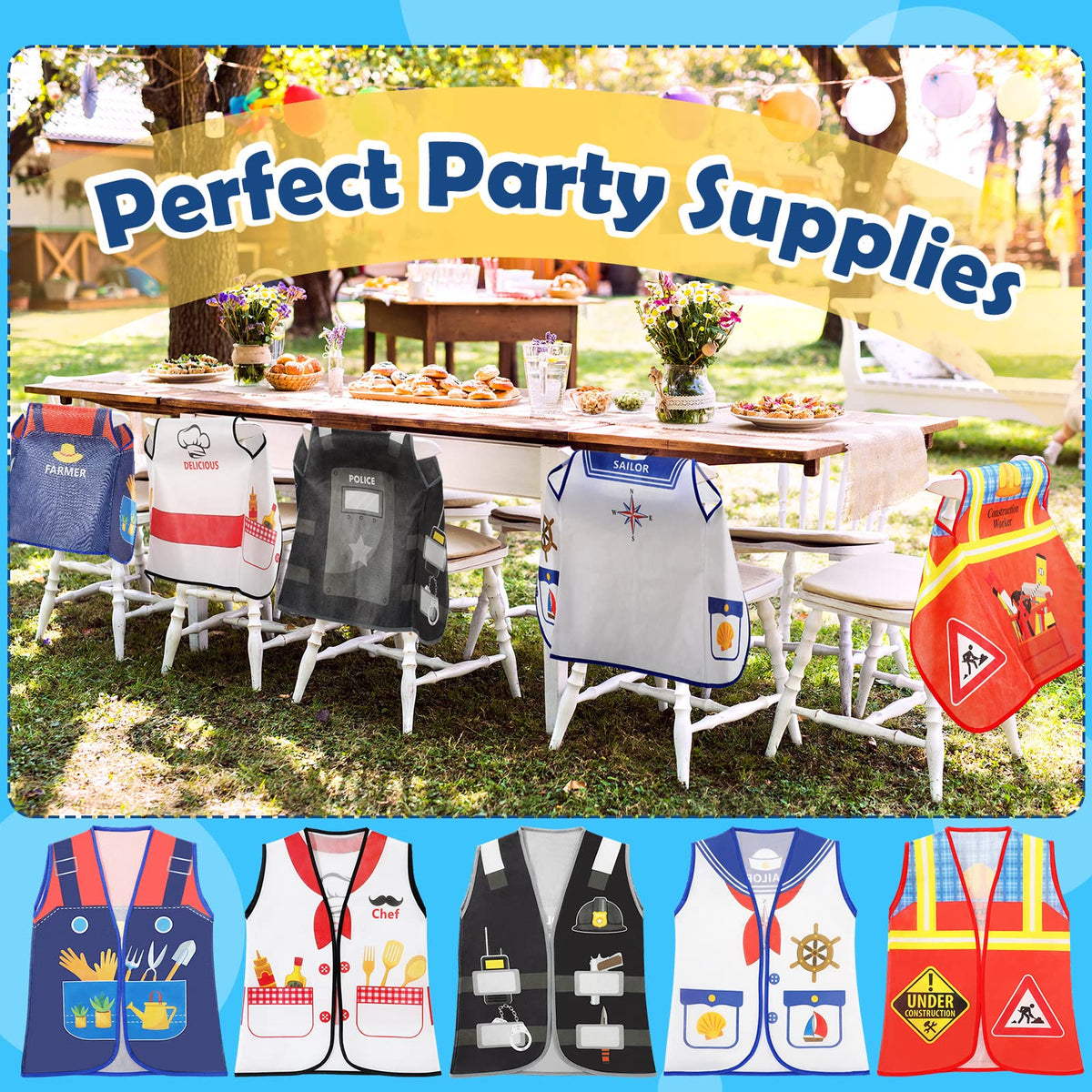 Geyoga chef vest set for kids, inspires culinary pretend play.