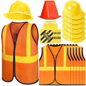 Geyoga construction vest set for kids, ideal for group role-play and party decor.