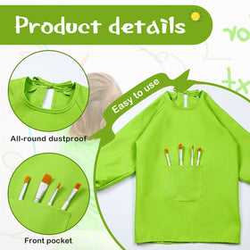 Geyoga full-coverage-long-sleeve-smock with front pocket keeps supplies handy
