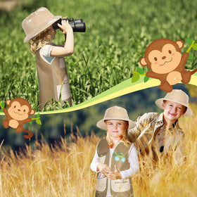 Geyoga kids in safari costume posing for photos.