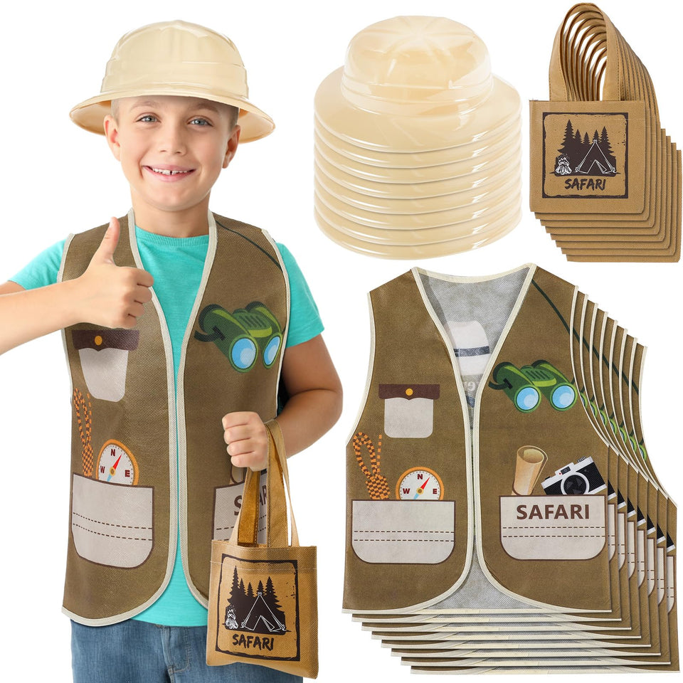 Geyoga kids safari vest for imaginative dress-up play outdoors.