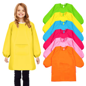 Geyoga six-bright-colors kids smock for mess-free painting at home