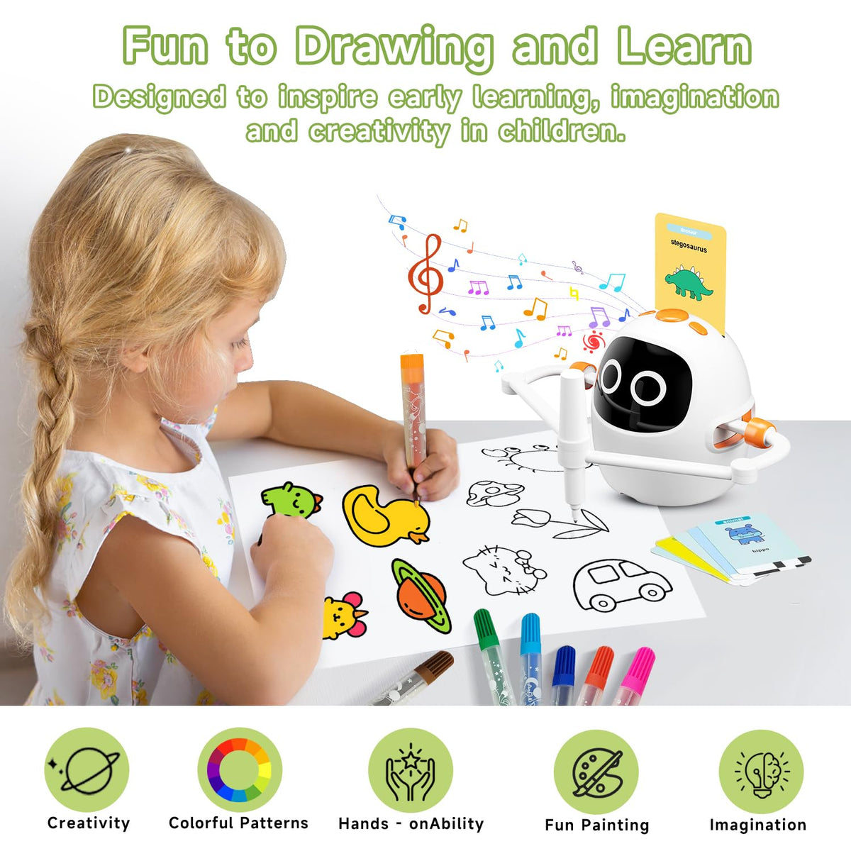 Gezxt drawing robot 220 cards pack enabling animals, plants, more