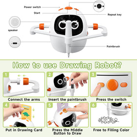 Gezxt drawing robot with built-in music for engaging sessions