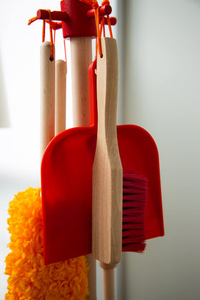 G & F Products JustForKids wooden brush for pretend cleaning and hand-eye precision