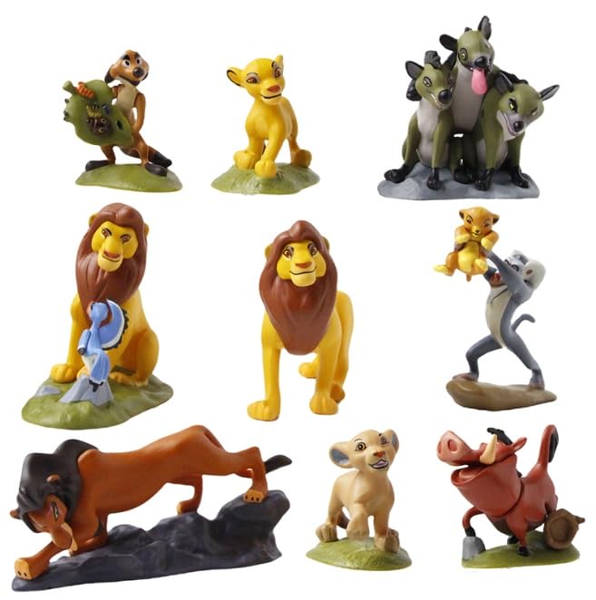 GFEANIUH Animal Guard figurines of Mufasa and Simba for desktop display and cake toppers