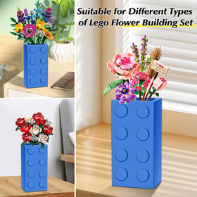 GFYYBKJ vase for Lego tulips in blue, adds a modern touch to your decor.