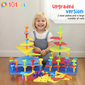 Ggiibro bridge-like plates connect to form 3D layouts encouraging spatial thinking.