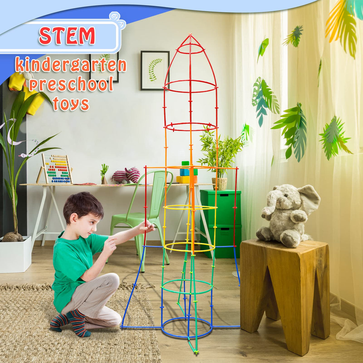 Ggiibro 3D straw building assembly sparks creativity and engineering thinking.