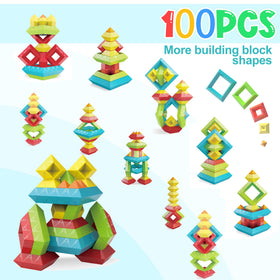 Ggiibro colorful blocks stacked to teach color and size differentiation