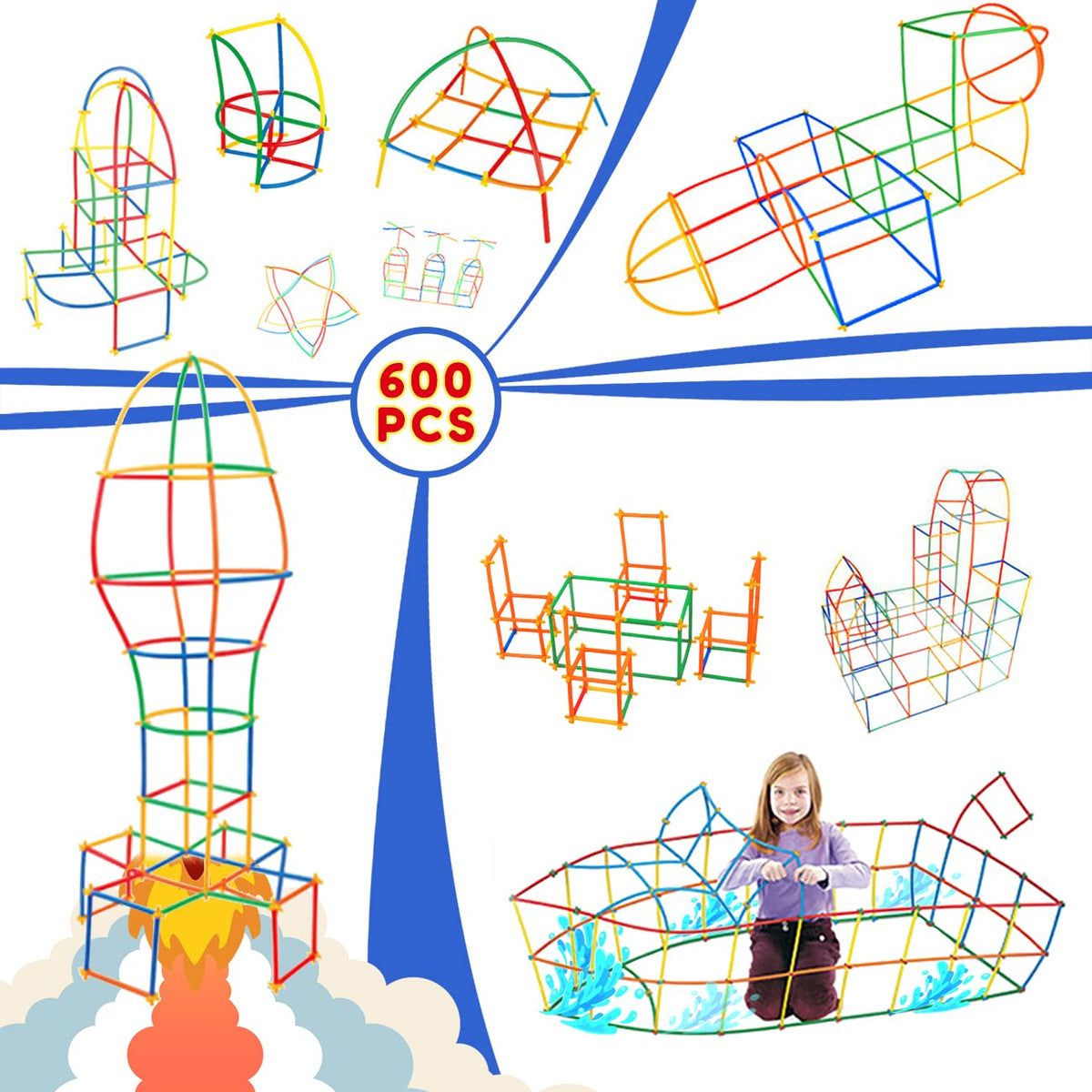 Ggiibro colorful connectors and wheels enable diverse model building and creative experimentation.