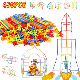Ggiibro Creative Straw STEM building toy with vibrant pieces for group play and exploration.