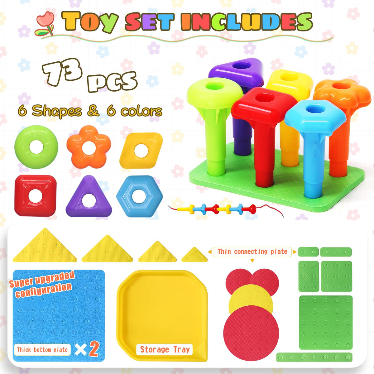 Ggiibro pegboard toy bridge plates showing versatile connections.