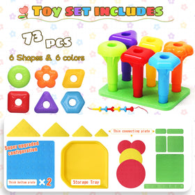 Ggiibro pegboard toy bridge plates showing versatile connections.