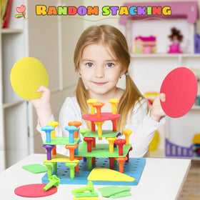 Ggiibro pegboard toy child playing to explore creativity and coordination.