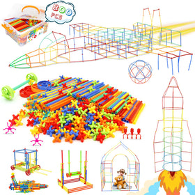 Ggiibro Straw Constructor 800pcs set shown for creative STEM play.