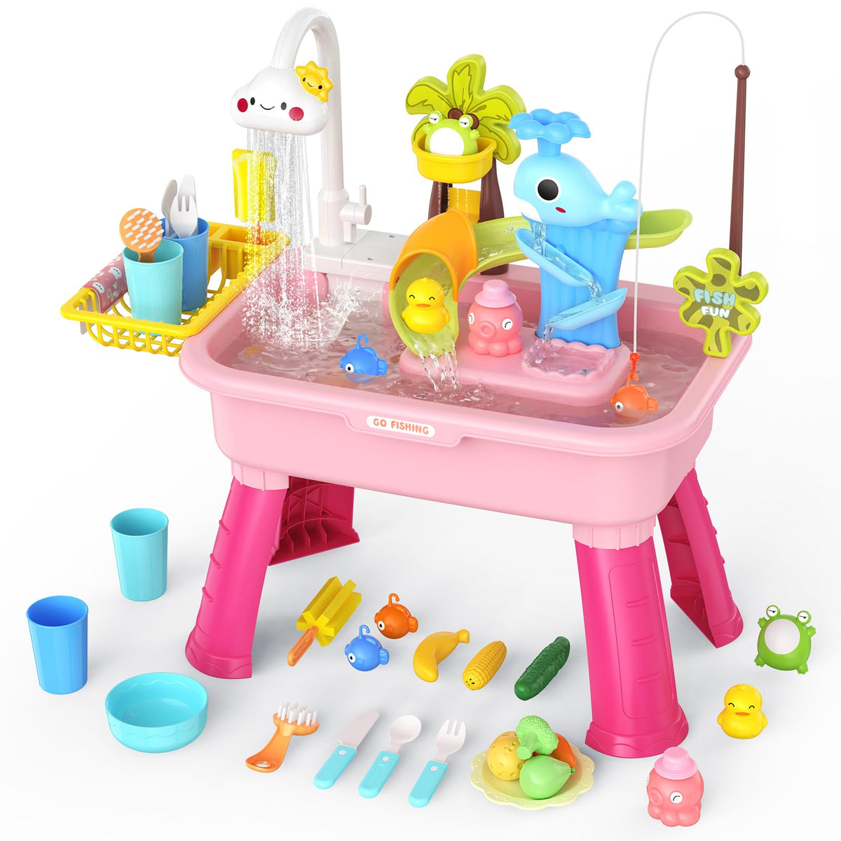 GGRH water table with cloud faucet for imaginative kitchen play