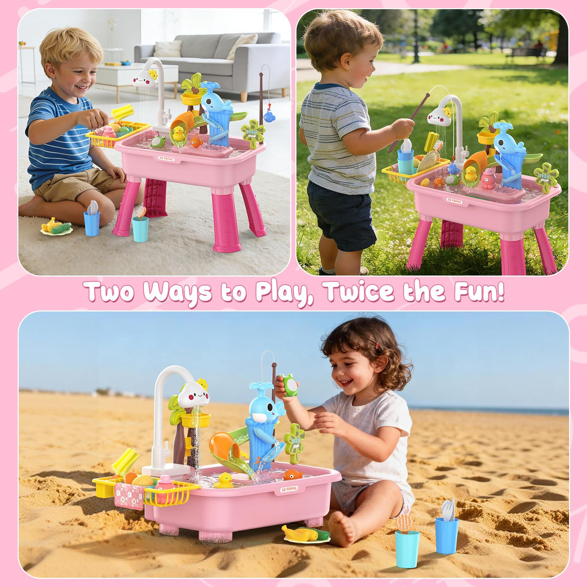GGRH water table with detachable legs for adjustable height