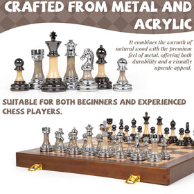 GHOOI metal acrylic pieces with 3-5-inch king offer durable style and easy move tracking.