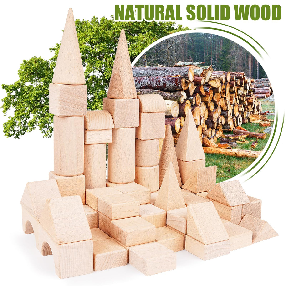 GHOOI wooden blocks for beginner sorting and early cognitive skills development.