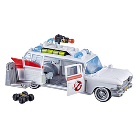 Ghostbusters Ecto-1 playset with doors open for easy figure access and scenes.