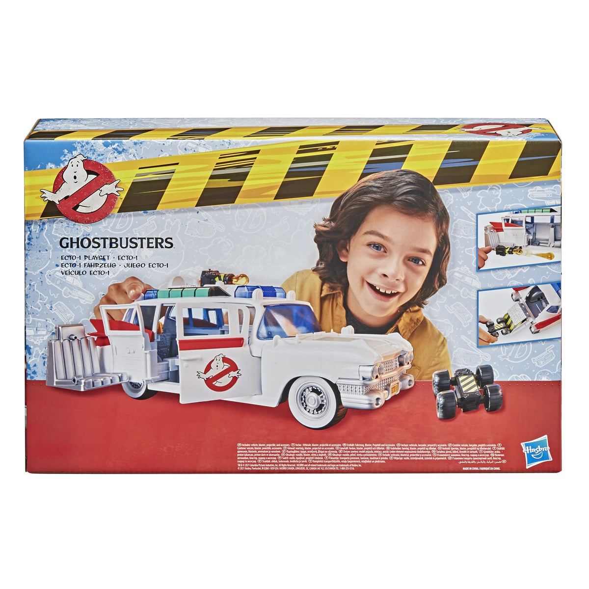 Ghostbusters Ecto-1 playset with figures enabling shared adventures.