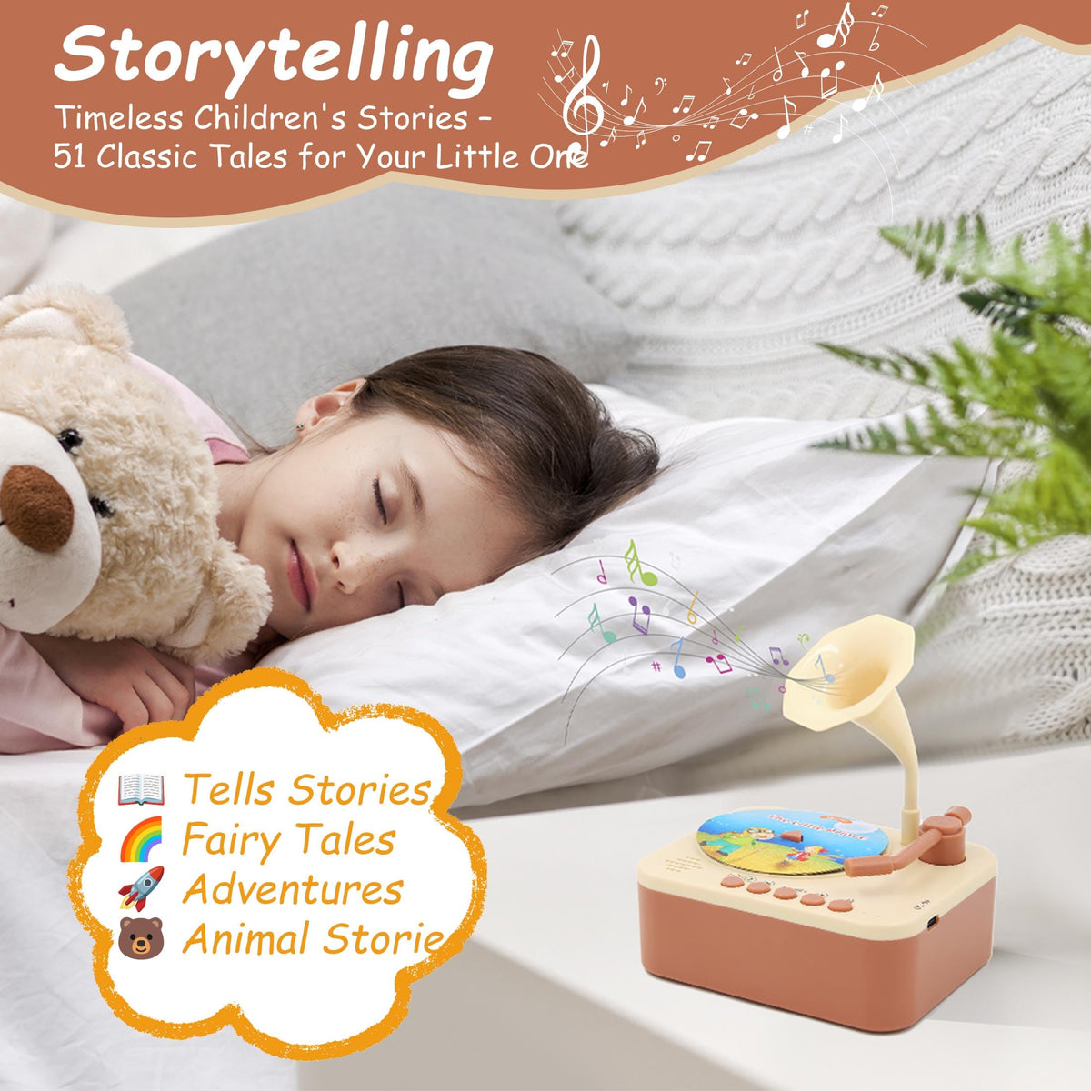 Ghousetec Kids Phonograph bedtime stories cards fuel bedtime routines and language development.
