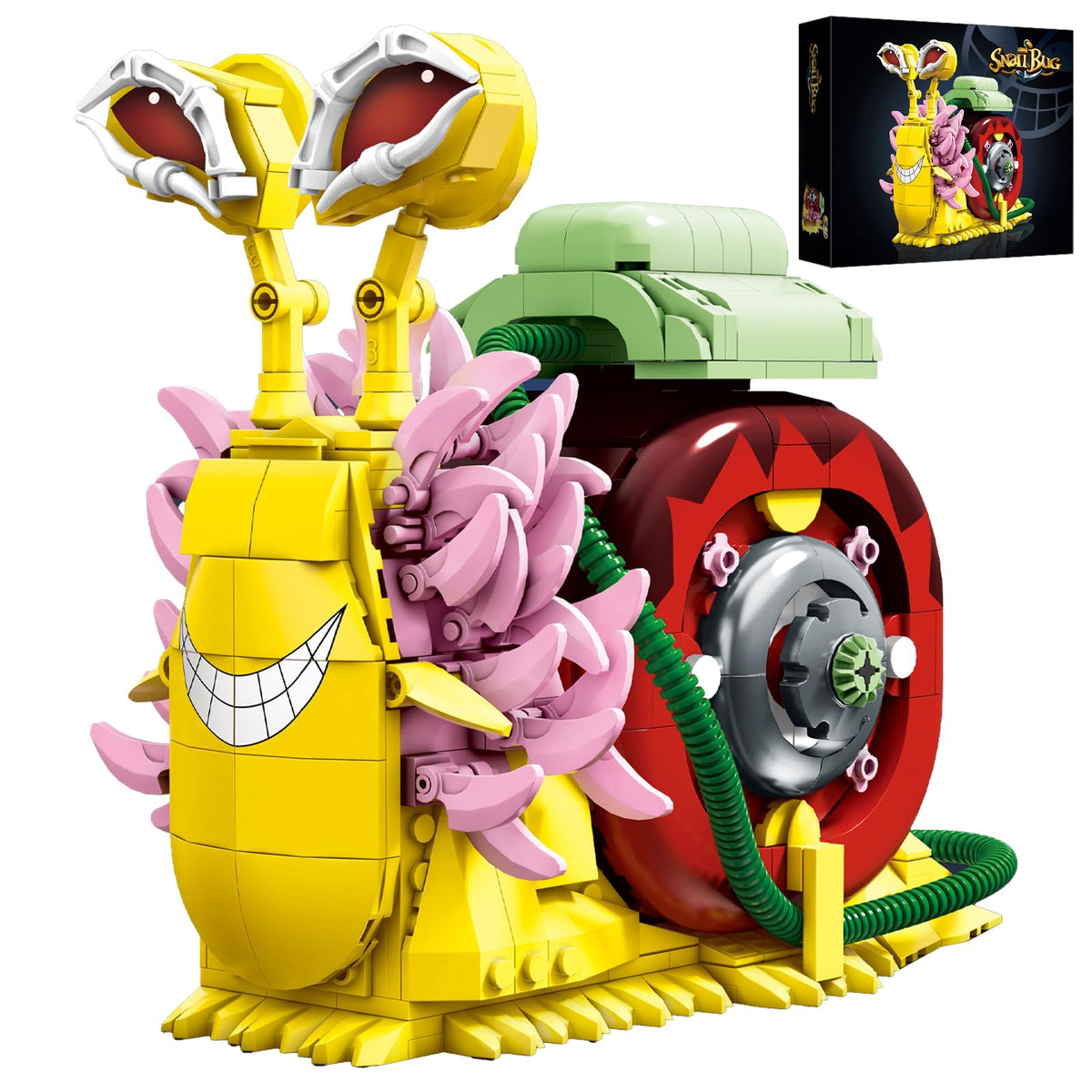 GHQYTPR Transponder Snail 738-piece model enhances desk display for anime fans.