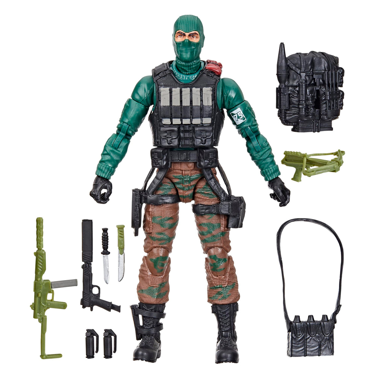 G.I. Joe Beach Head figure with backpack for dynamic display and adventure setup.