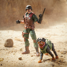G.I. Joe Classified Series Mutt & Junkyard good-boy head adds pet moment possibilities.