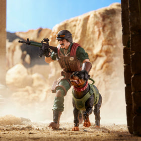 G.I. Joe Classified Series Mutt & Junkyard helmet, goggles, knife enhance battle-ready looks.