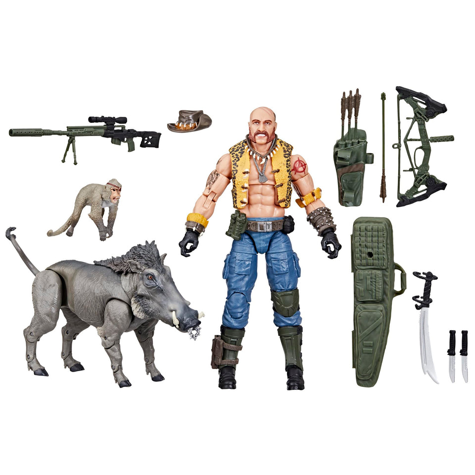 G.I. Joe Gnawgahyde with Porkbelly and Yobbo, ready for dynamic display.