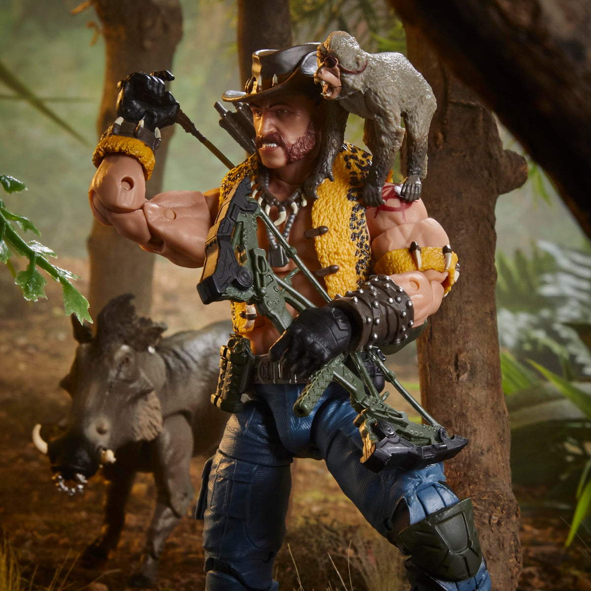 Close-up of Porkbelly the warthog highlighting texture and rugged character.