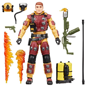 G.I. Joe Blowtorch with accessories laid out for authentic action display.