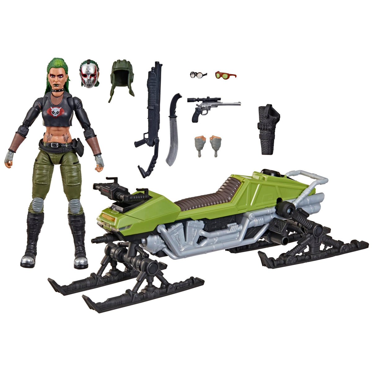 G.I. Joe Classified Series Zanya and Dreadnok Chameleon figure in dynamic pose for display.