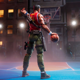 Dynamic diorama pose of Bradley Big Lob Sanders with gear