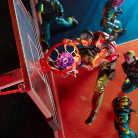 Eight accessories for Bradley Big Lob Sanders laid out for display versatility