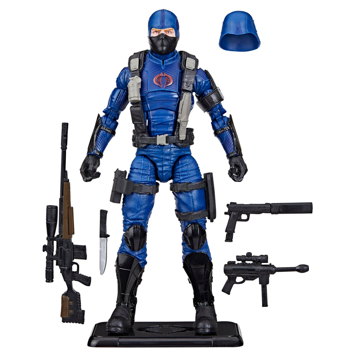 G.I. Joe Cobra Trooper helmet accessory enhances display authenticity.