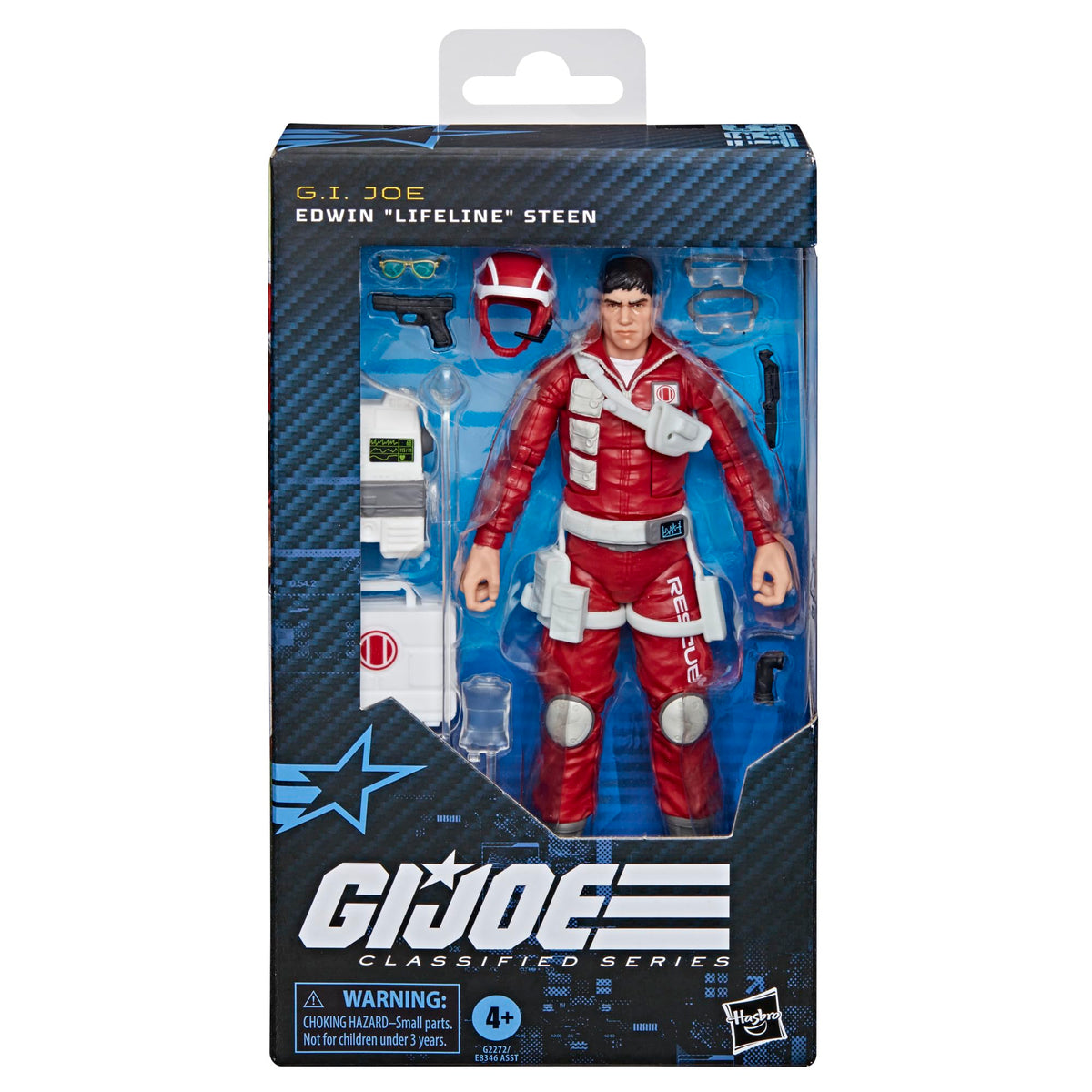 G.I. Joe Lifeline backpack accessory enhances adventure poses.