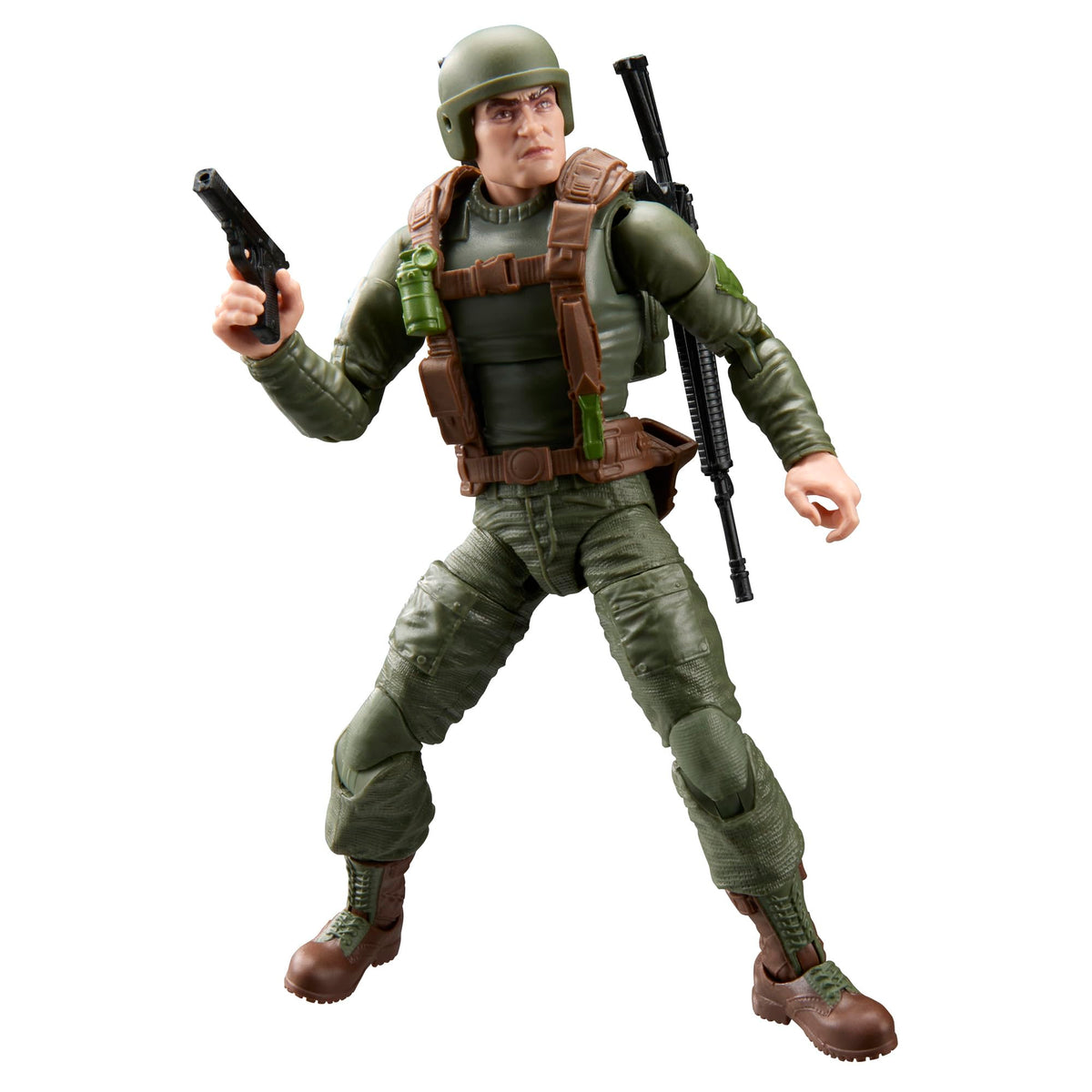 G.I. Joe Grunt Graves figure stand supports dynamic display setups.