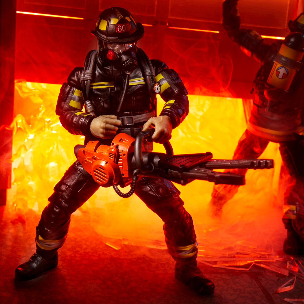 Air tank and hose detail on the Search & Rescue Firefighter figure