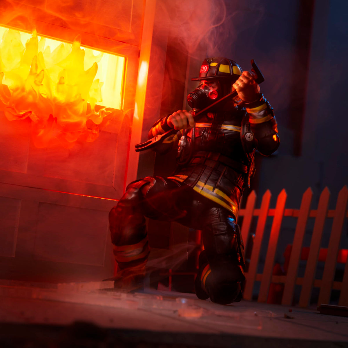 Close-up of firefighter helmet from the G.I. Joe Classified Legacy set